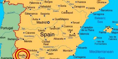 Kaart hispaania näitab Sevilla