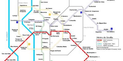 Kaart Sevilla metro