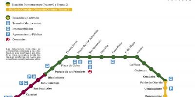 Metro Sevilla kaart