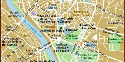 Kaart Sevilla linnaosade
