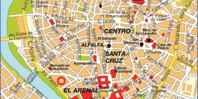 Sevilla vaatamisväärsusi kaart