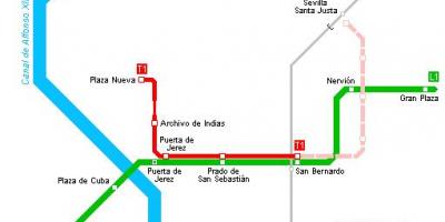 Kaart Sevilla tramm