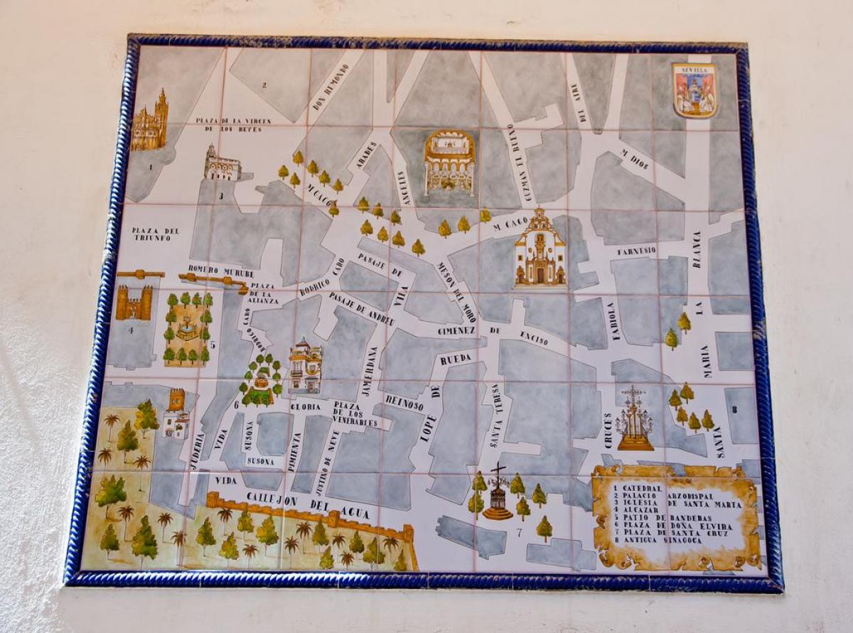 kaart juudi kvartal Sevilla