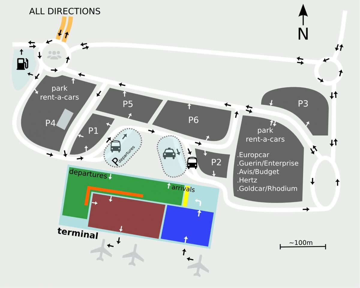 Sevilla lennujaama kaart