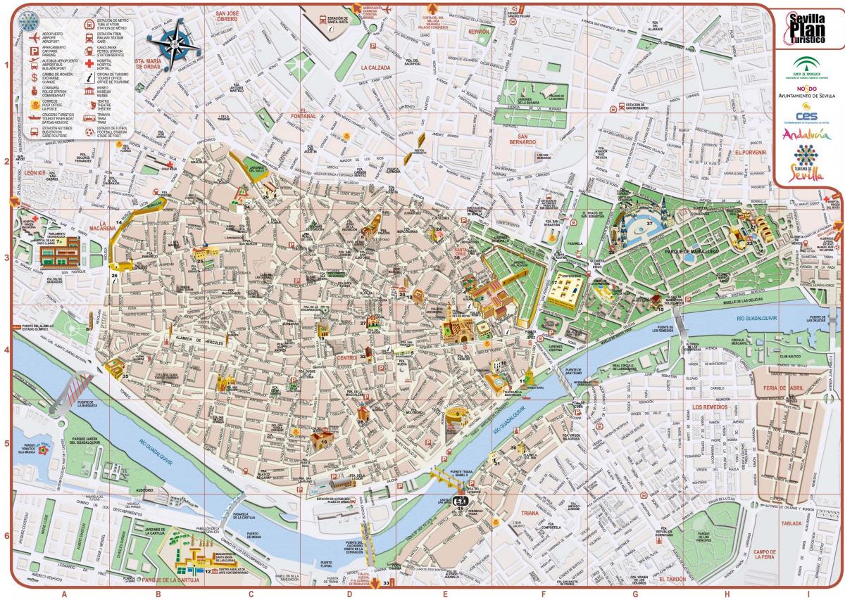kaart Sevilla kesklinn 