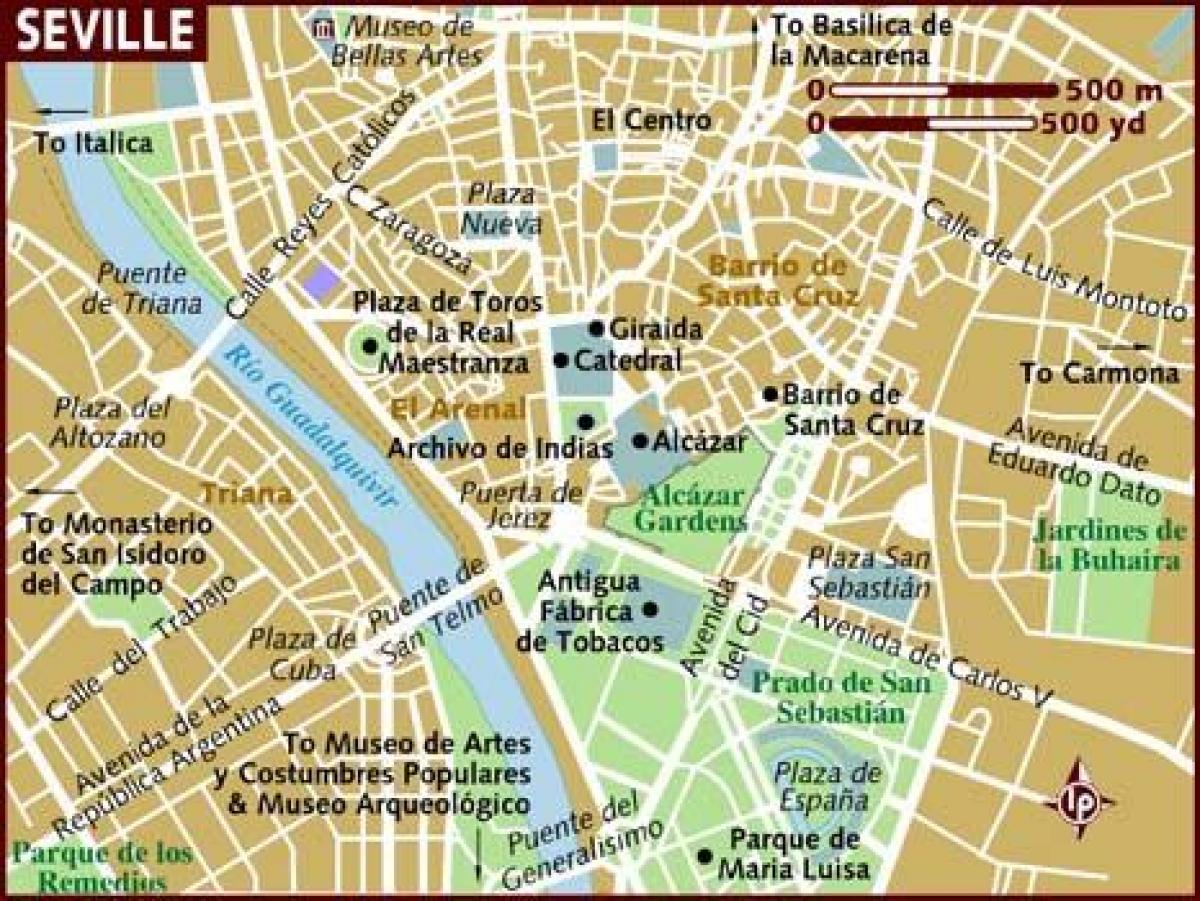 kaart Sevilla linnaosade