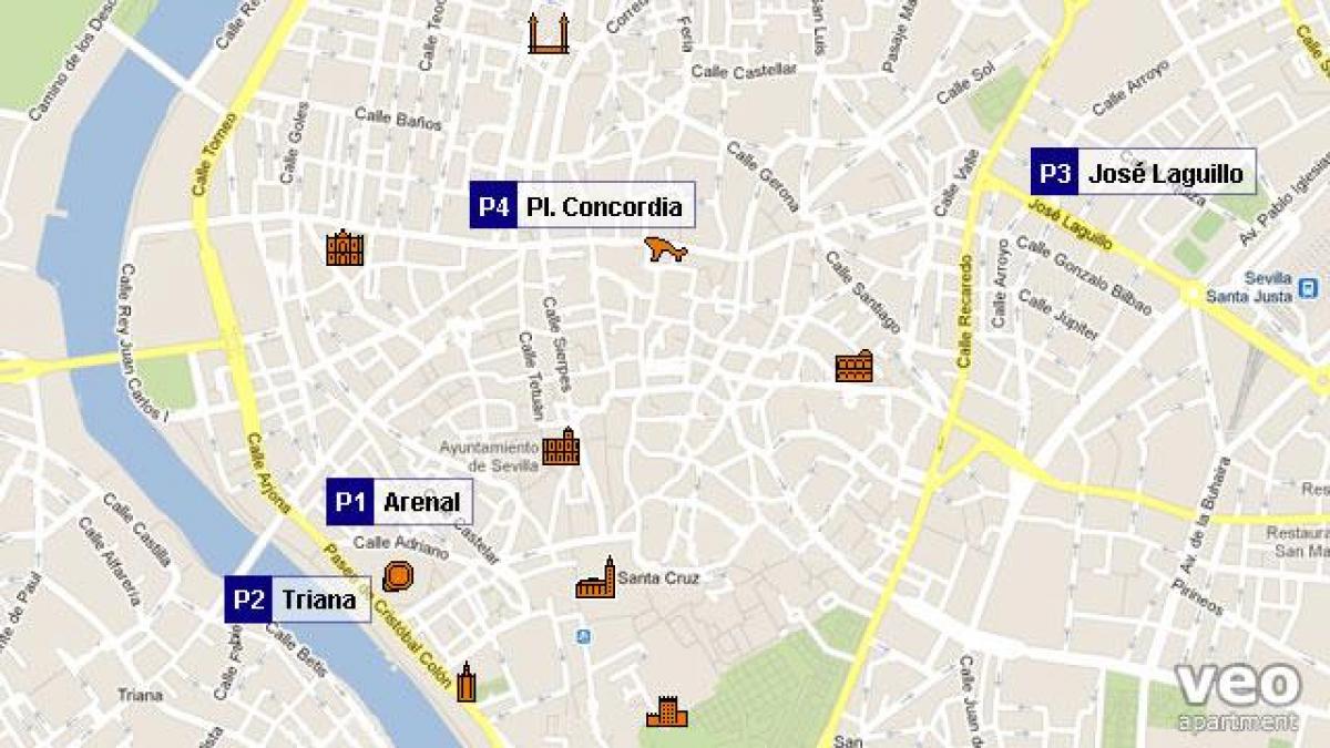 kaart Sevilla parkimine